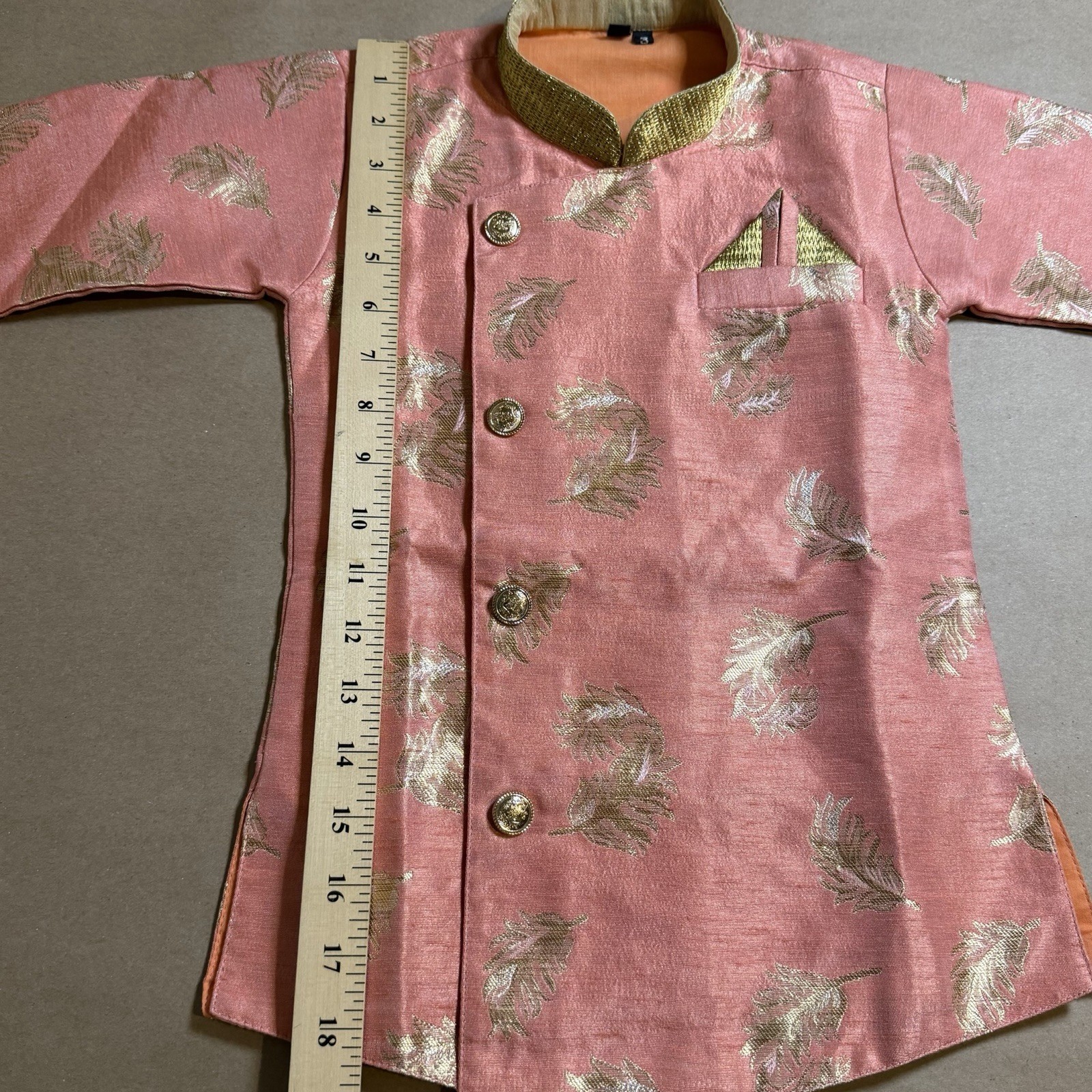 3 Piece Lot Kids Boys Kurta Dhoti Sherwani Indian Indo-Western Jacquard Size 3