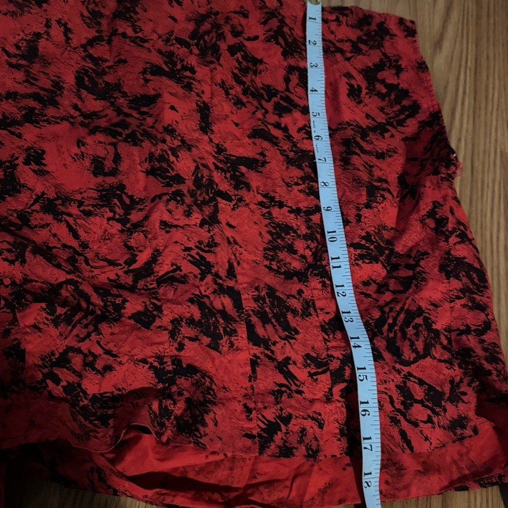 VTG Fleischman Apparel City California Red Floral Button-Up Blouse Retro Y2k