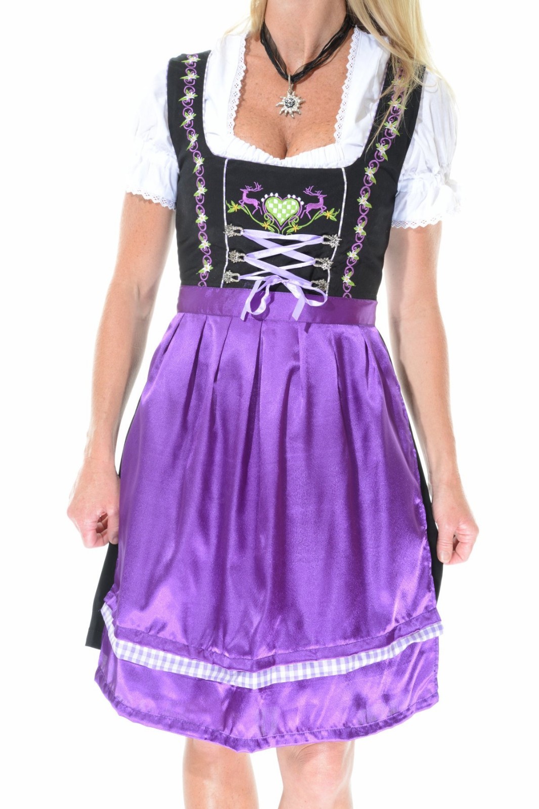 3pcs Authentic Oktoberfest Dirndl Dress German Female Tracht “Louisa Purple”
