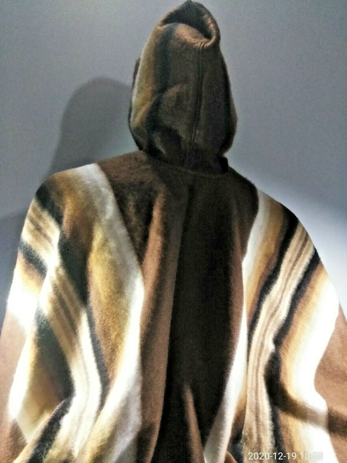 Andean Mountain Ceremony Peruvian alpaca wool poncho wit cap – large size