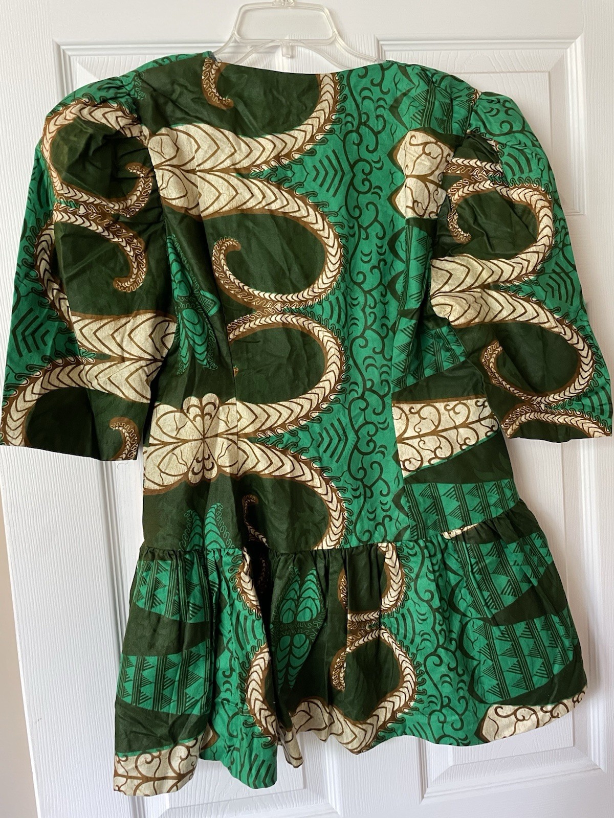 African Wax Fabric Print Two Piece Dress Set Size Small