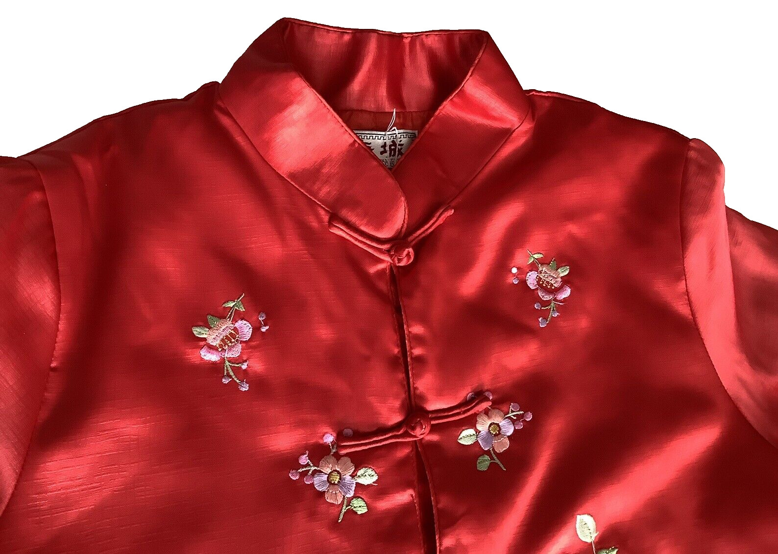 Easter Collection Oriental Traditional Embroidered Red Women Top Blouse Size L