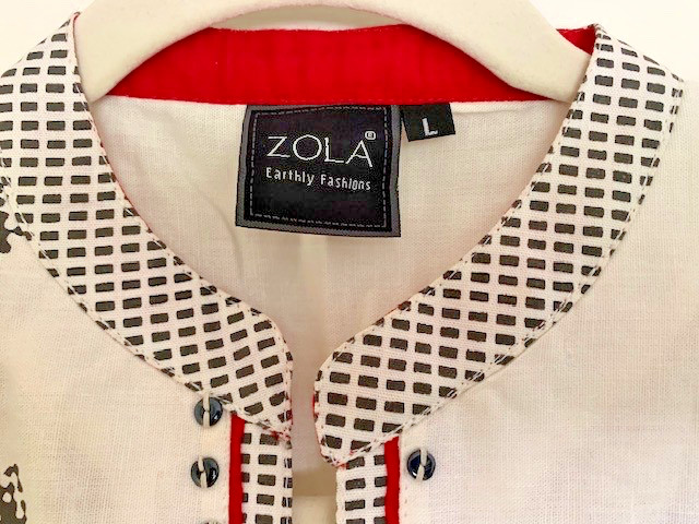 Zola Cotton Kurta Black White Red Printed India Sleeveless w/ Optional Sleeves M