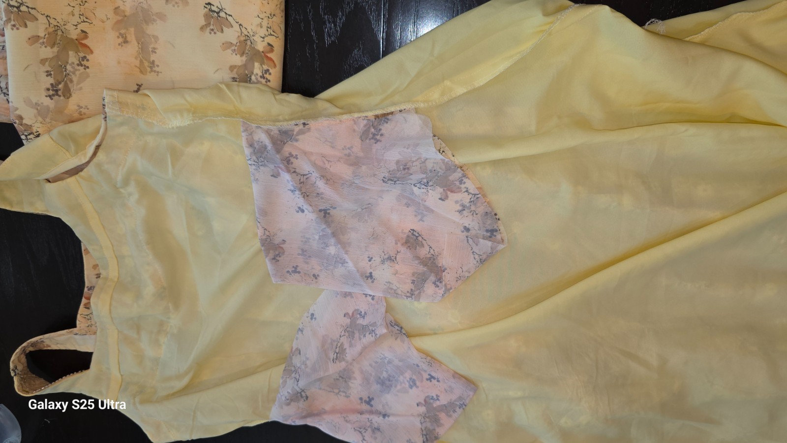 BNWT Chiffon Silk Anarkali Pant Suit 3pc Pastel Yellow Haldi Medium Size Dress