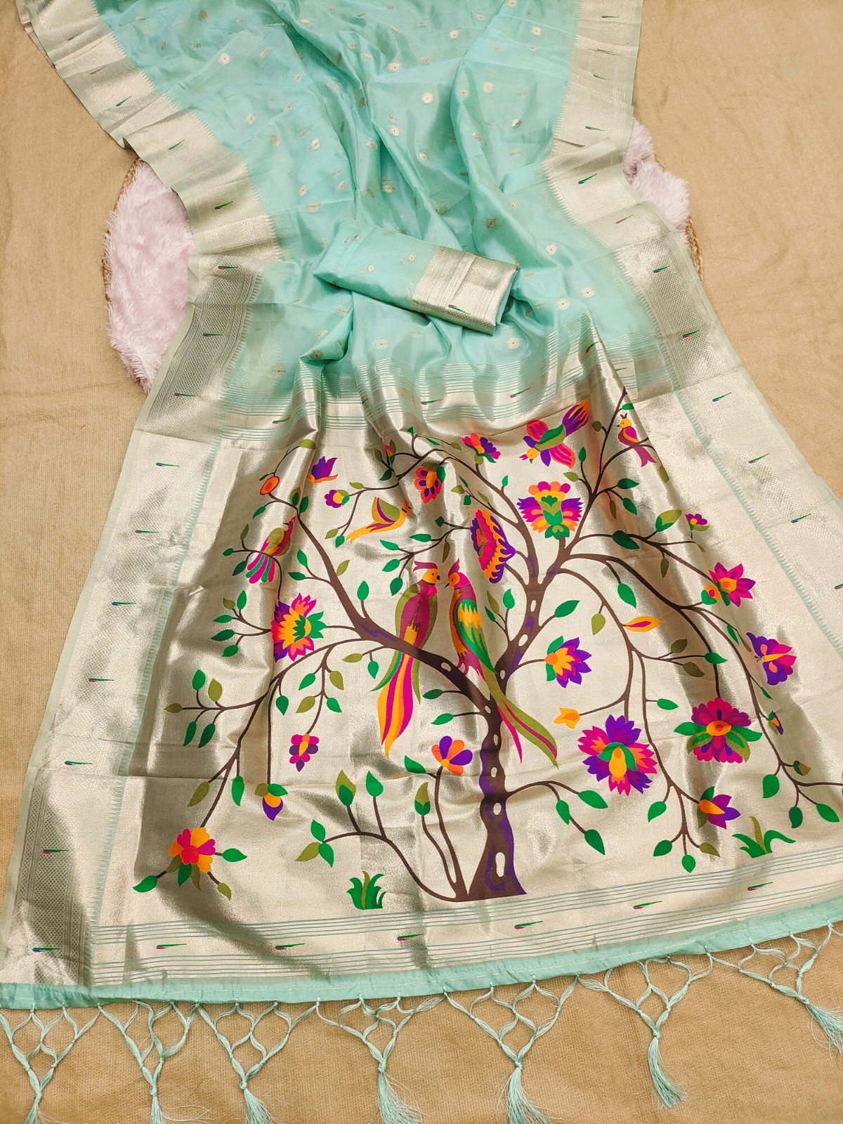 Traditional Wear Heavy Organza Silk Saree With Blouse For Women & Girls