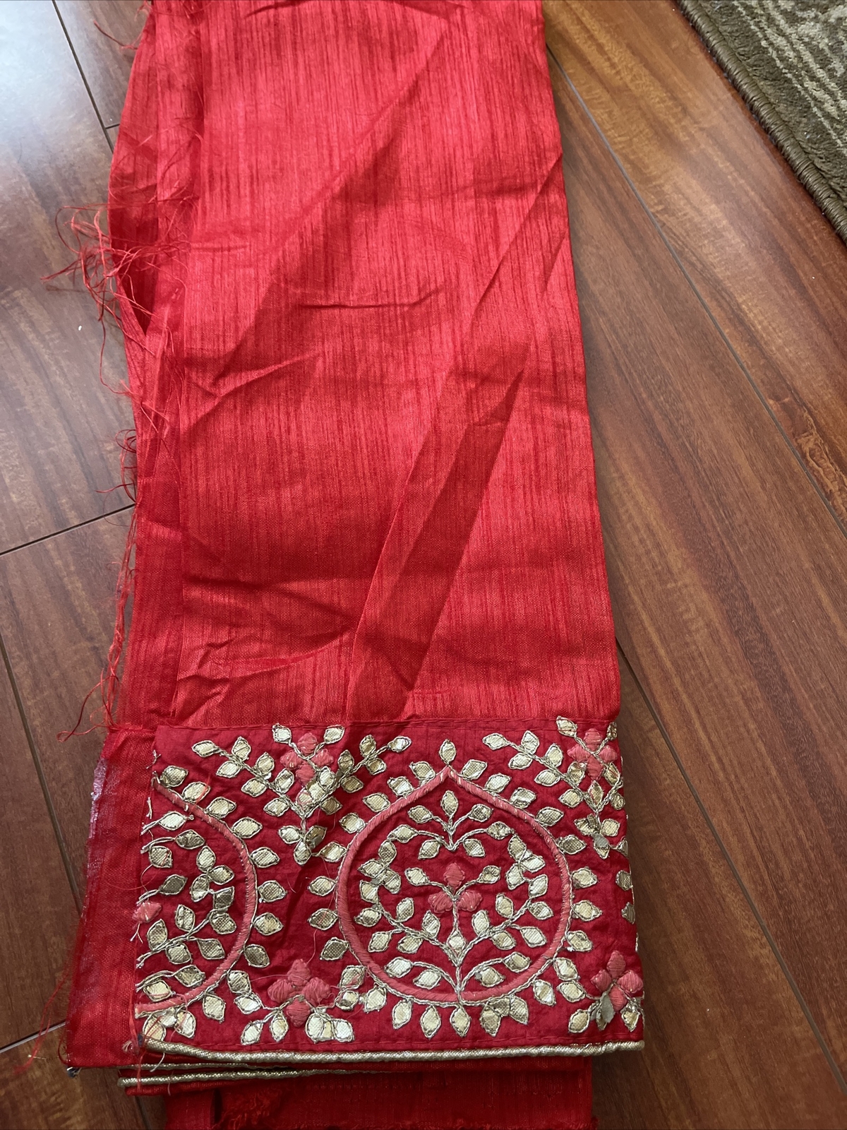 New Silk Gota Patti Border Saree Blouse Party Wedding Not Benarasi Pattu