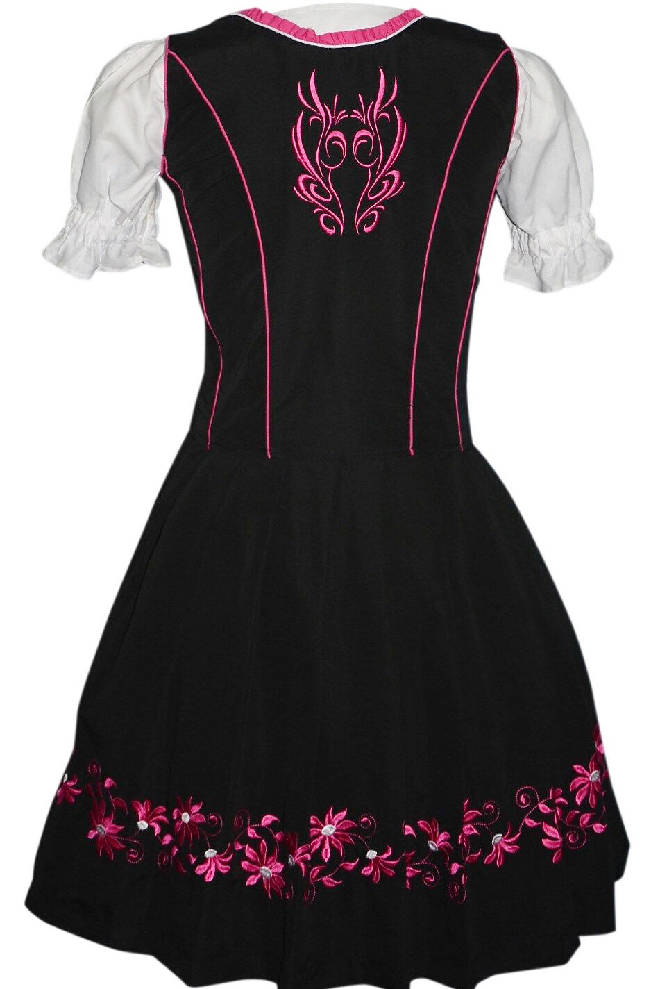 M 10 Black Pink German Dirndl Dress Oktoberfest Waitress Party SEE BACK SIDE