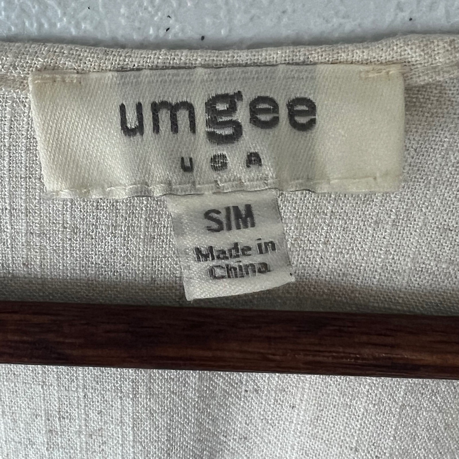 Umgee Kimono S/M Beige Floral Linen Blend Fringe Open Front Boho Festival Chic