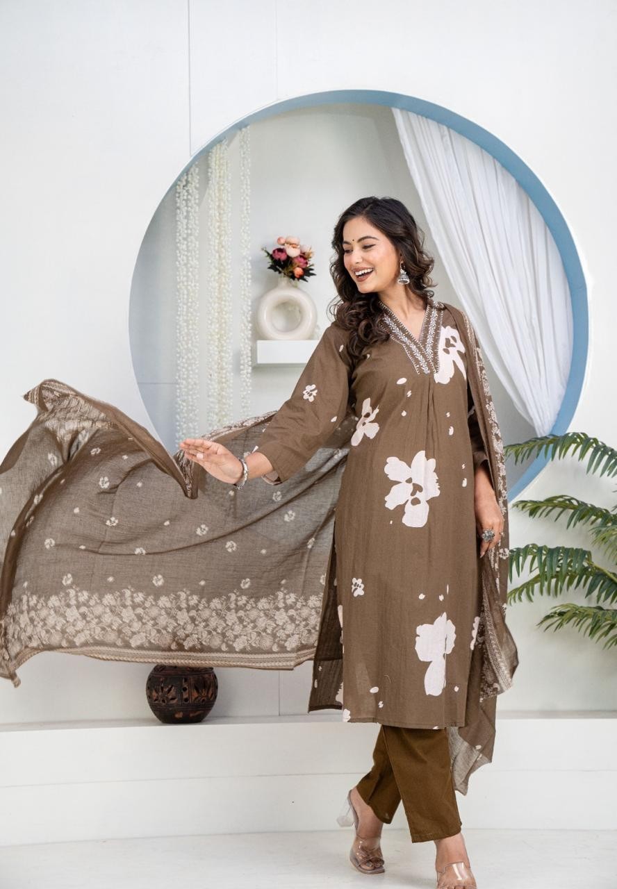 Plus Size Stitched Kurta Palazzo Dupatta Set, Women’s Pakistani Salwar Kameez