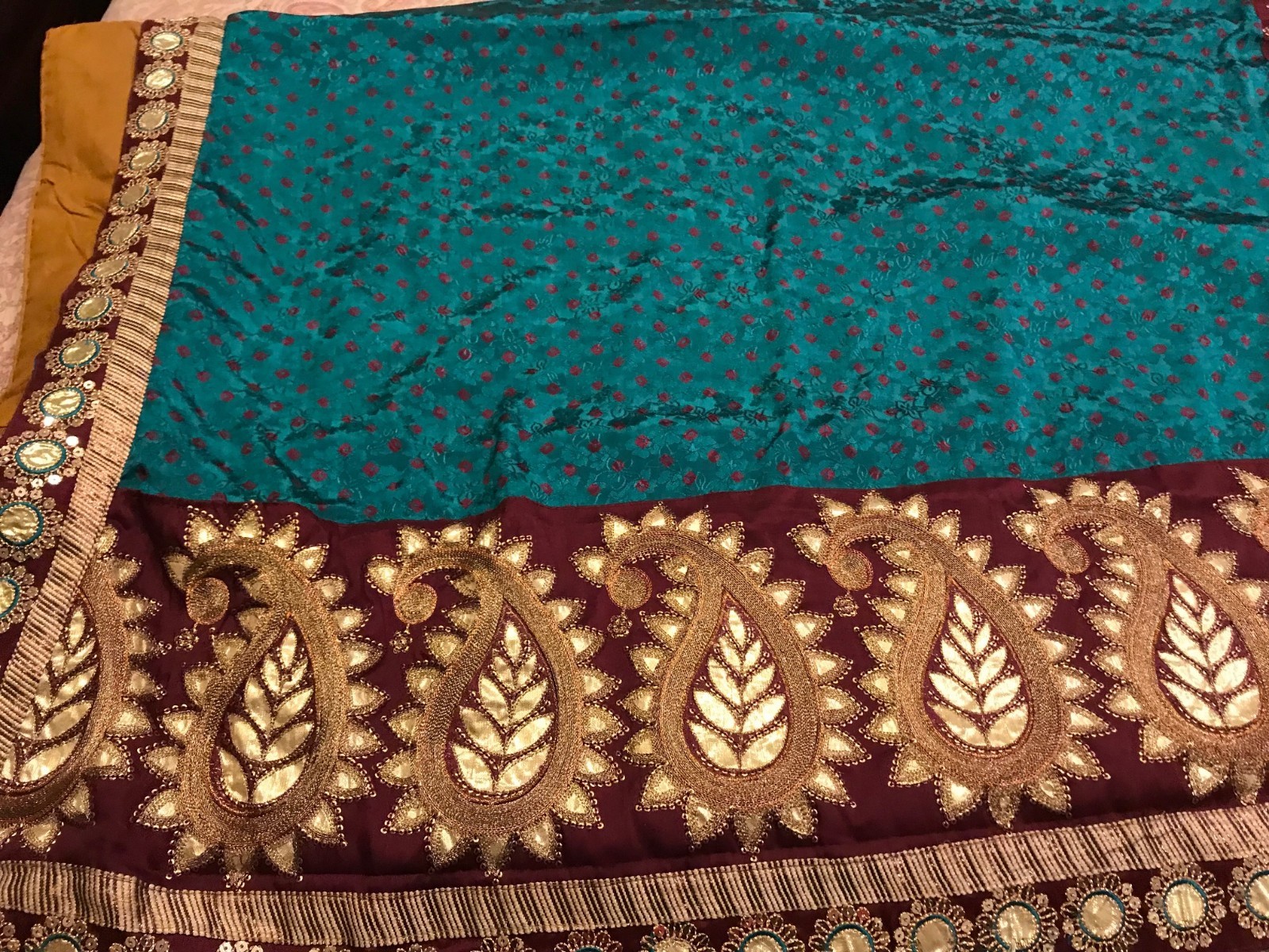 Designer Gorgeous Georgette Soft Silk Green Maroon Saree Party