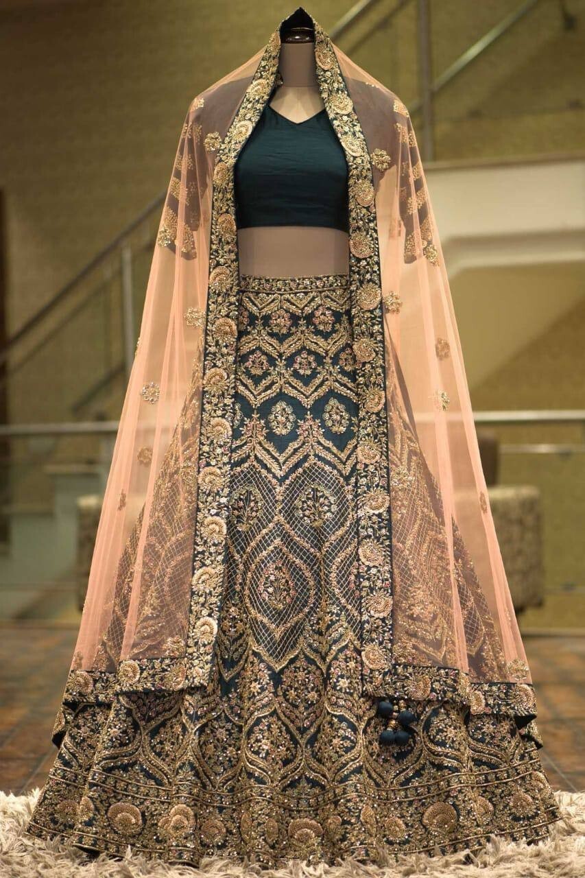 WEAR BRIDAL DESIGNER INDIAN WEDDING BOLLYWOOD WOMEN LENGHA PARTY LEHENGA CHOLI