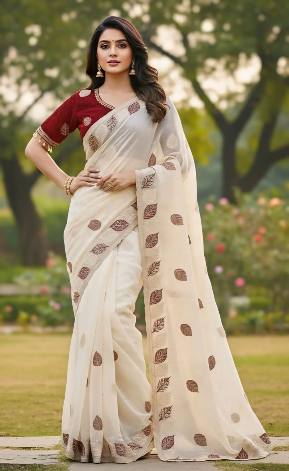 Indian Bollywood Soft Fandy Saree Wedding Party Wear Sari With FullStitch Blouse