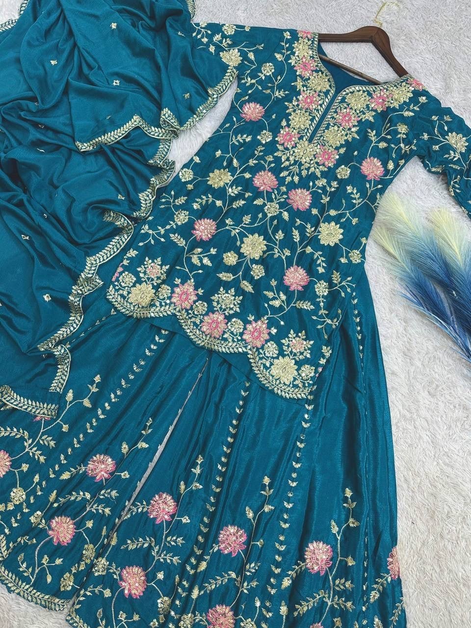 Designer Indian Pakistani kurti plazzo Bollywood Dress Party Wear Suit wedding