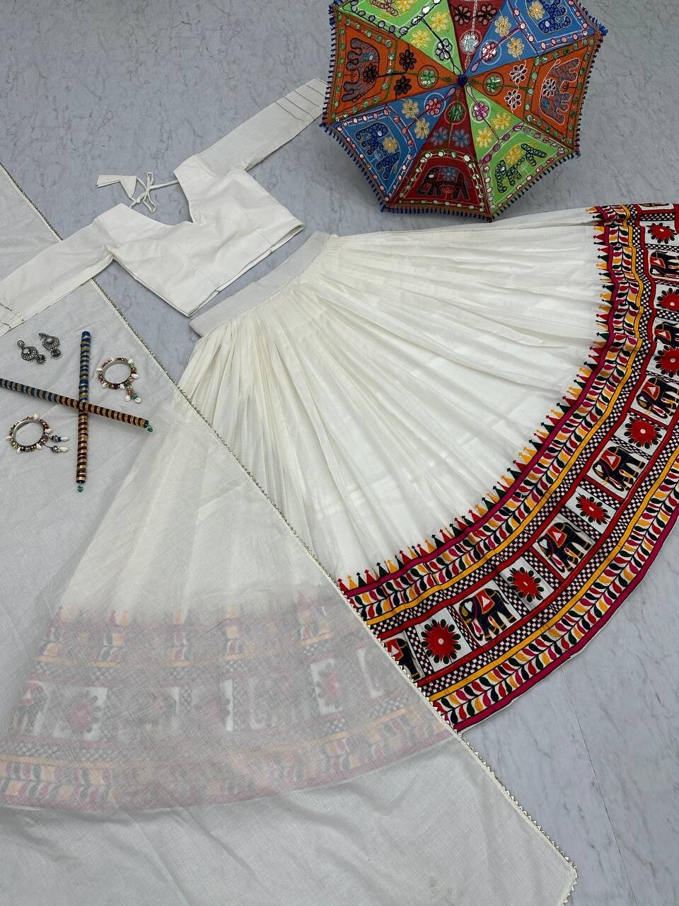 Navratri Pure Lehenga Traditional Outfit garba Lehenga Full Stitch Aadat export