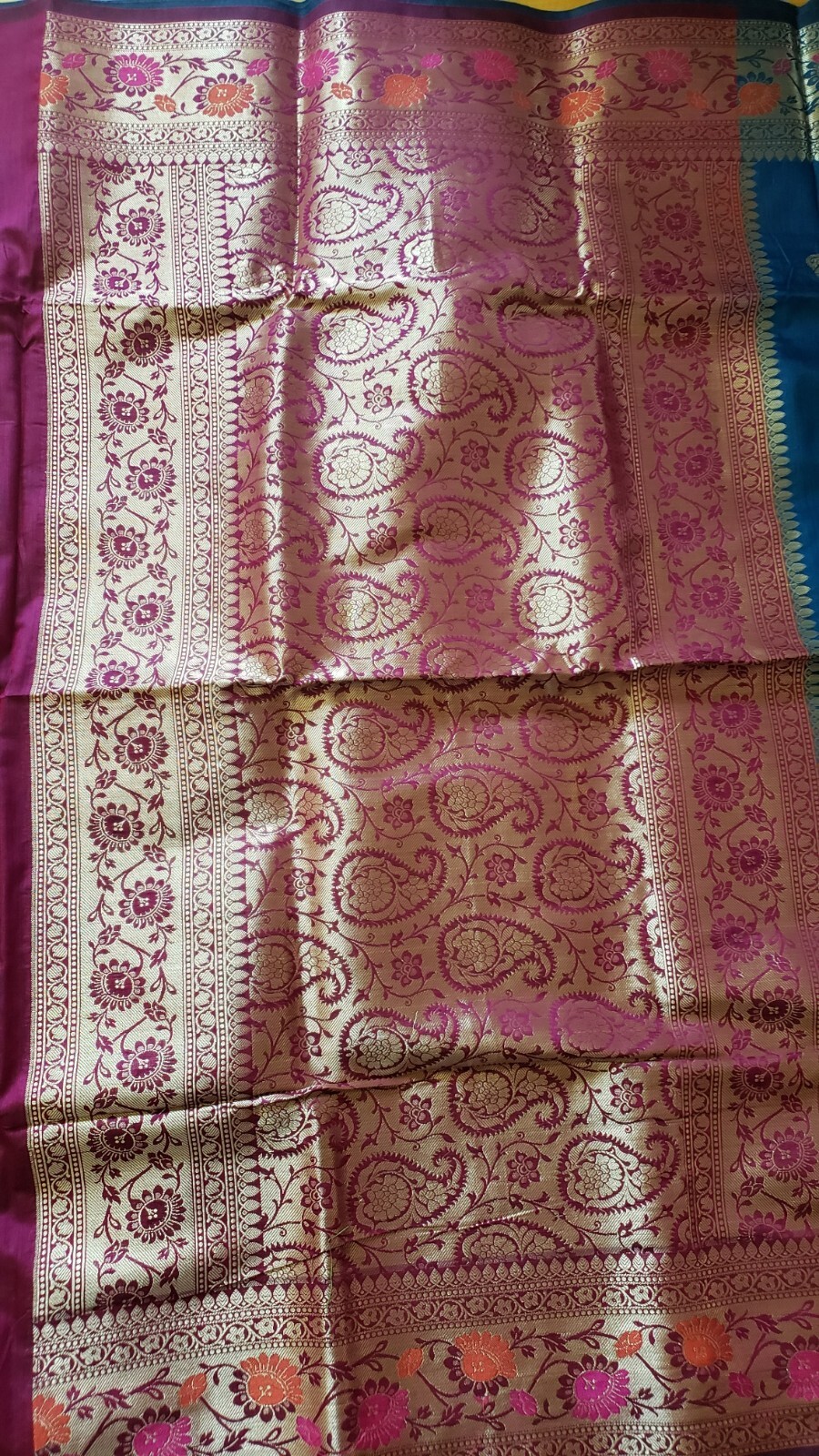 Silk Saree Banarasi Meenakari Zari Woven Unstitched Brocade Blouse Party Wear