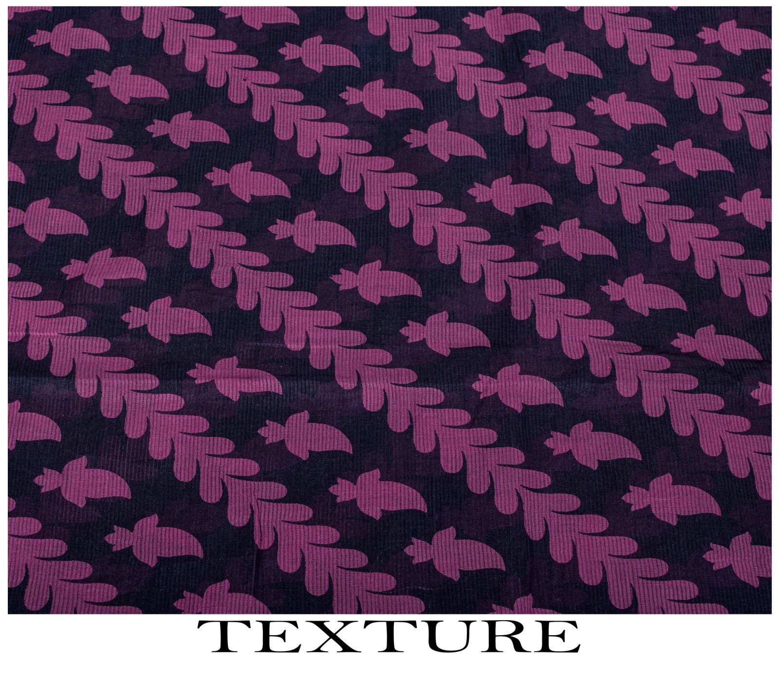 Sanskriti Vintage Saree Violet Pure Cotton Floral Printed Sari 5Yd Craft Fabric