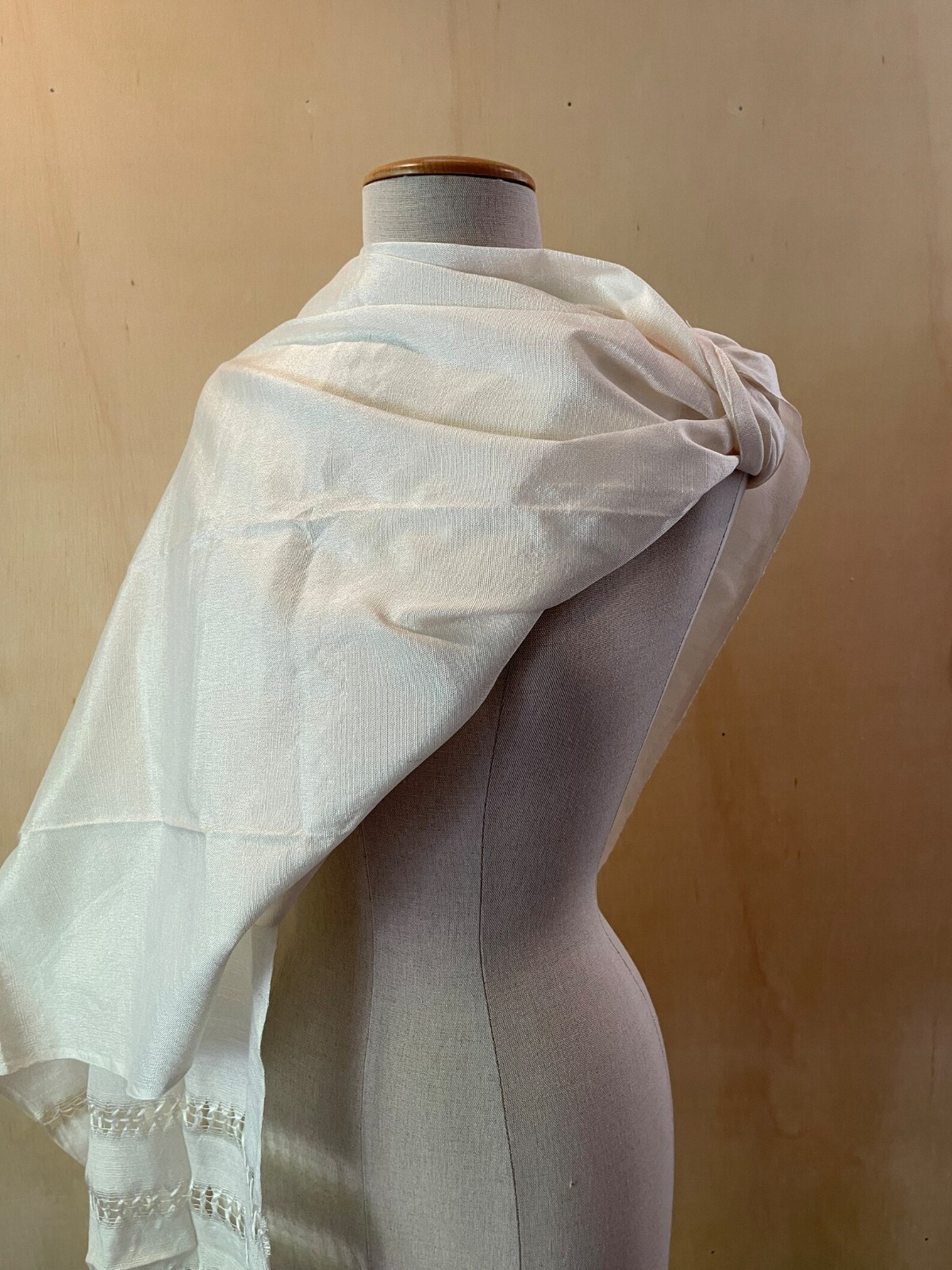 Mexican Rebozo Chalina Medium Pearl Natural White Blanco Perla Doula Shawl Wrap