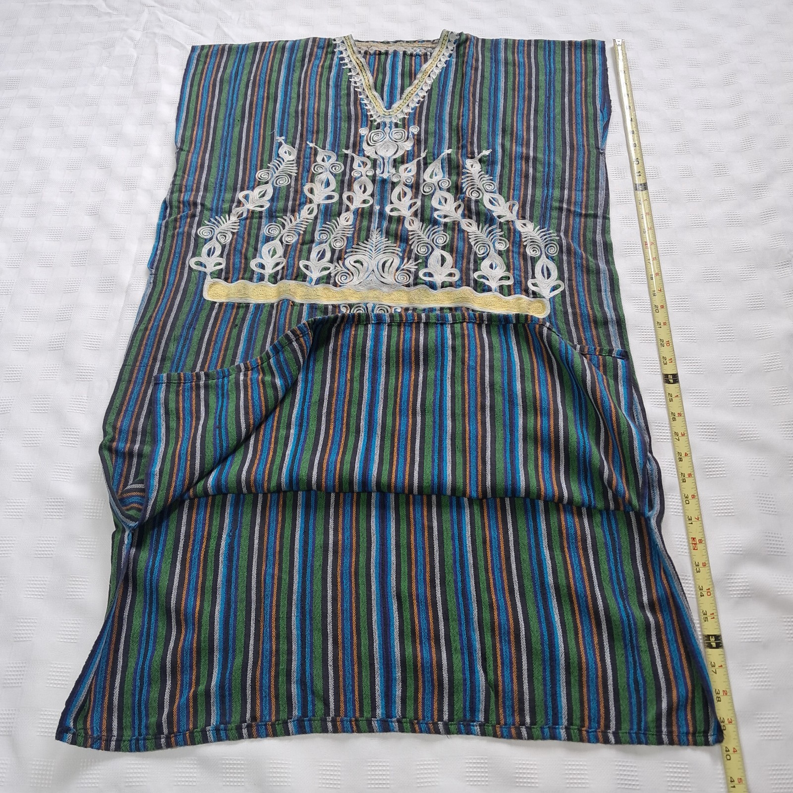 VTG Unisex BATAKARI SHIRT, Orange,green,Blue, Embroidered, Boho, Reggae, Muslim