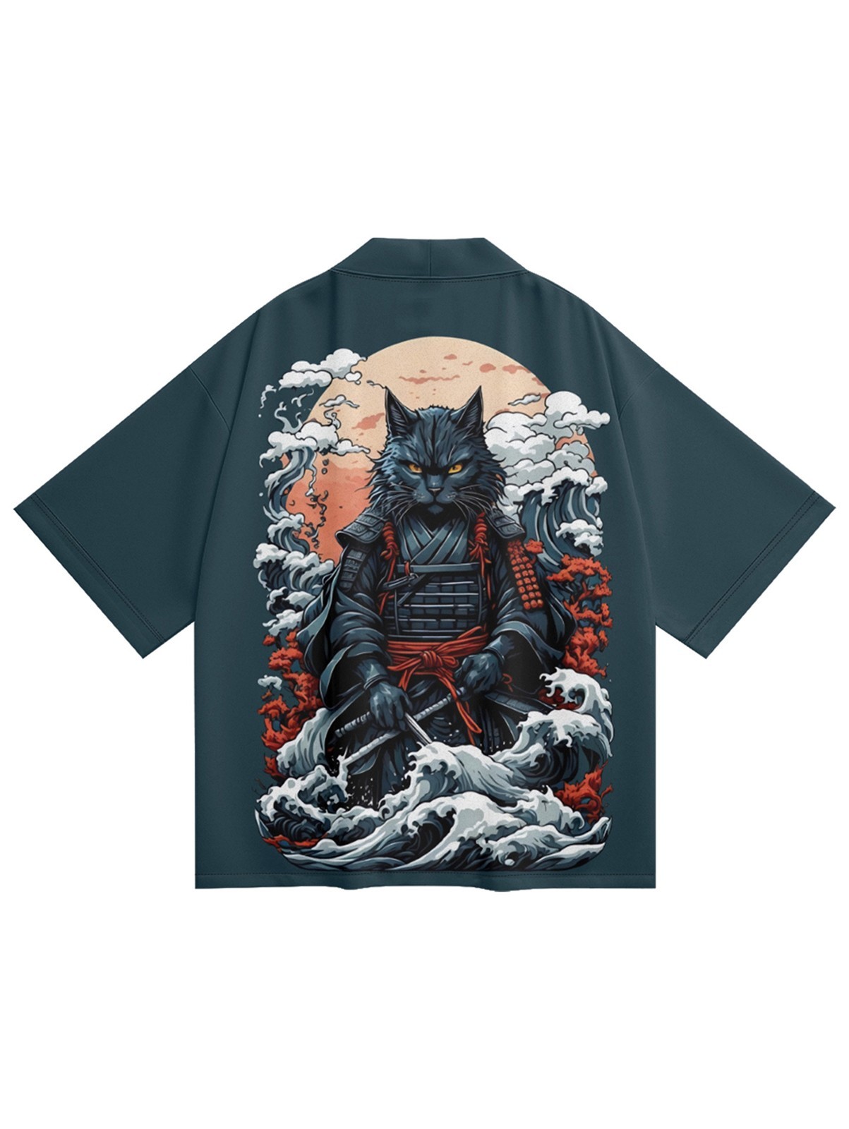 Niepce Men’s Japanese Streetwear Kimono Lightweight Printed Cardigan
