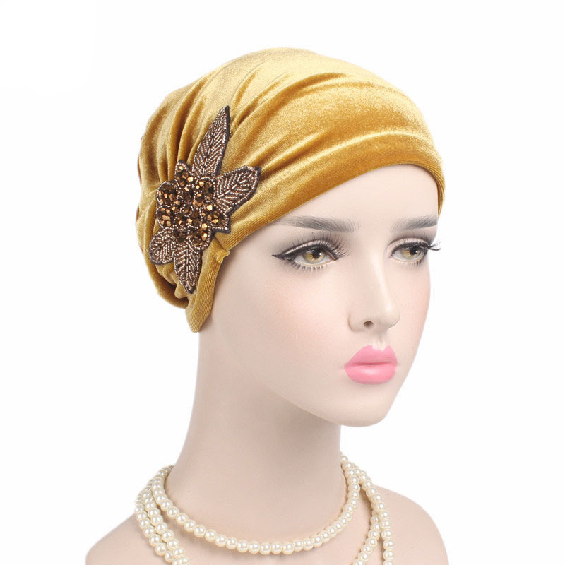 Muslim Women Chemo Cap Velvet Scarf Turban Hat Head Wrap Hair Loss Bonnet Warm