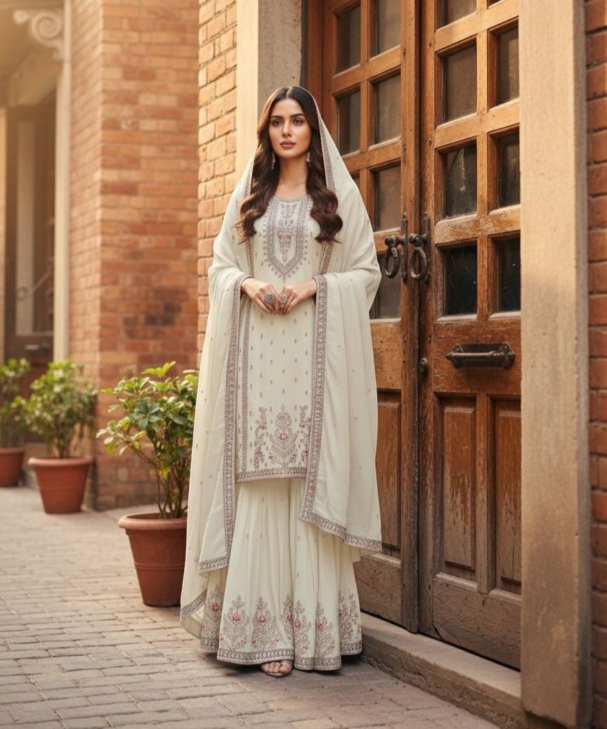 INDIAN SALWAR KAMEEZ PAKISTANI WEDDING PARTY DRESS WEAR BOLLYWOOD SUIT SHARARA