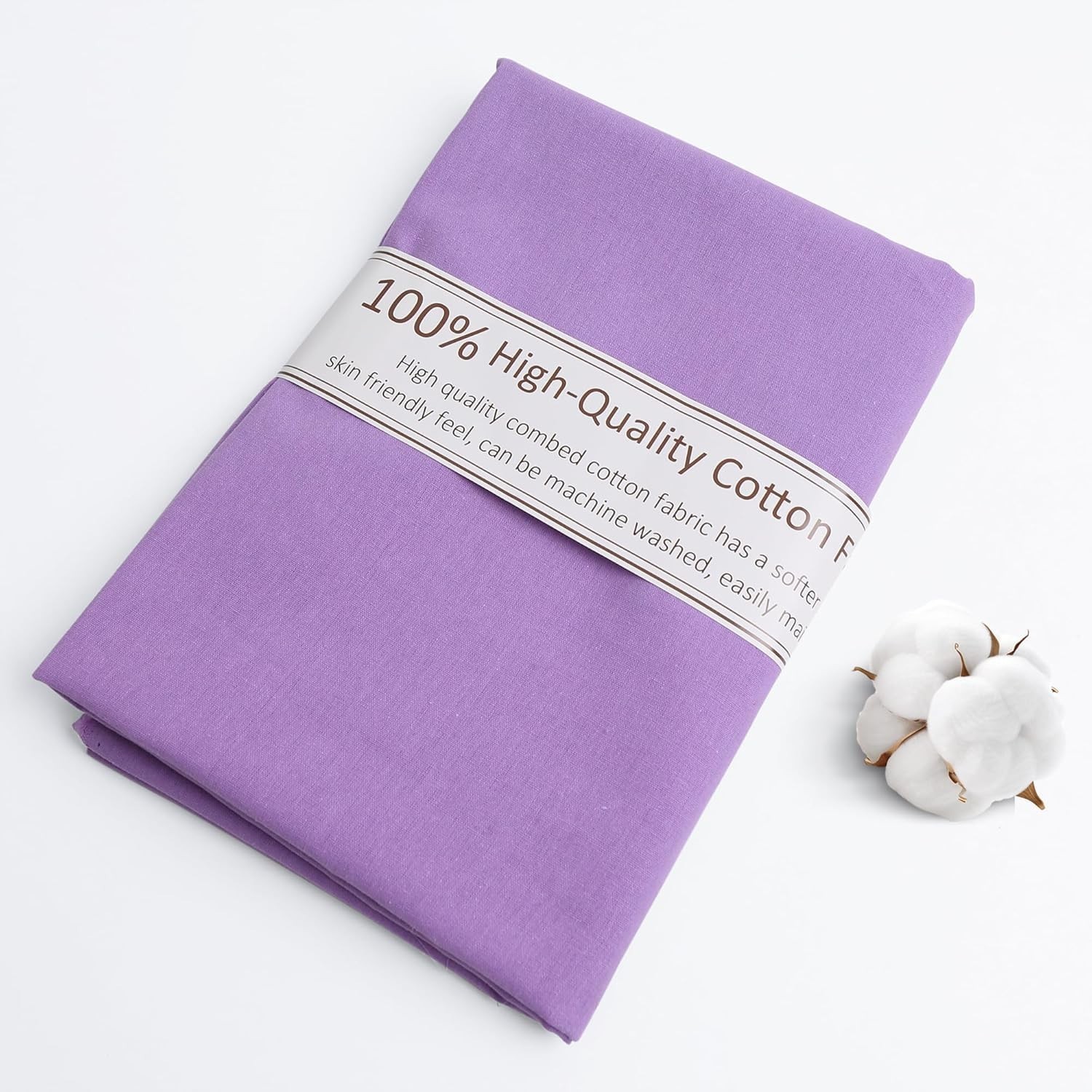 Purple Cotton Fabric, Natural 100% Cotton Poplin Fabric by The Yard 59 Inches…