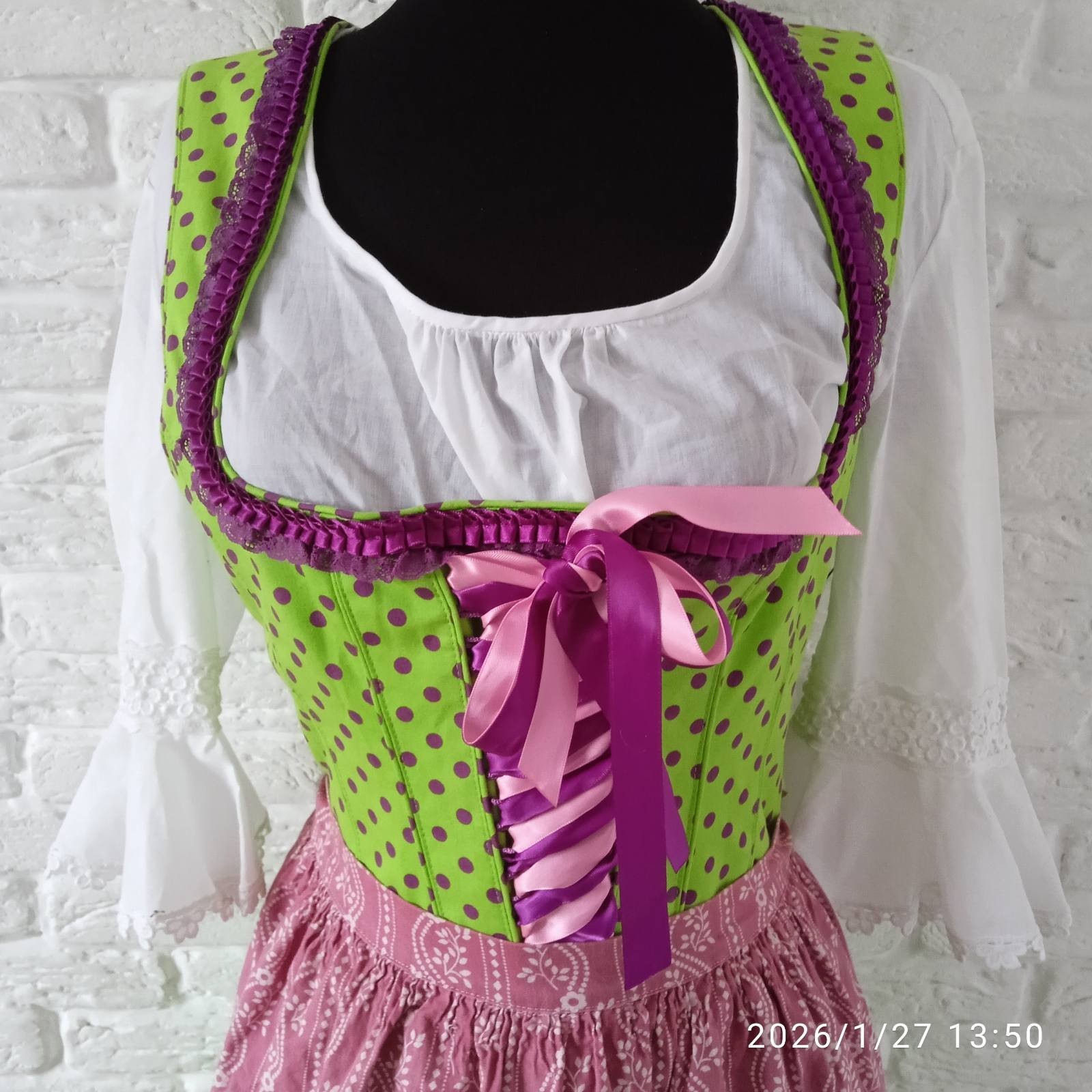 Landhaus Tyrol Dirndl Oktoberfest Dress Size EU 38 and white blouse