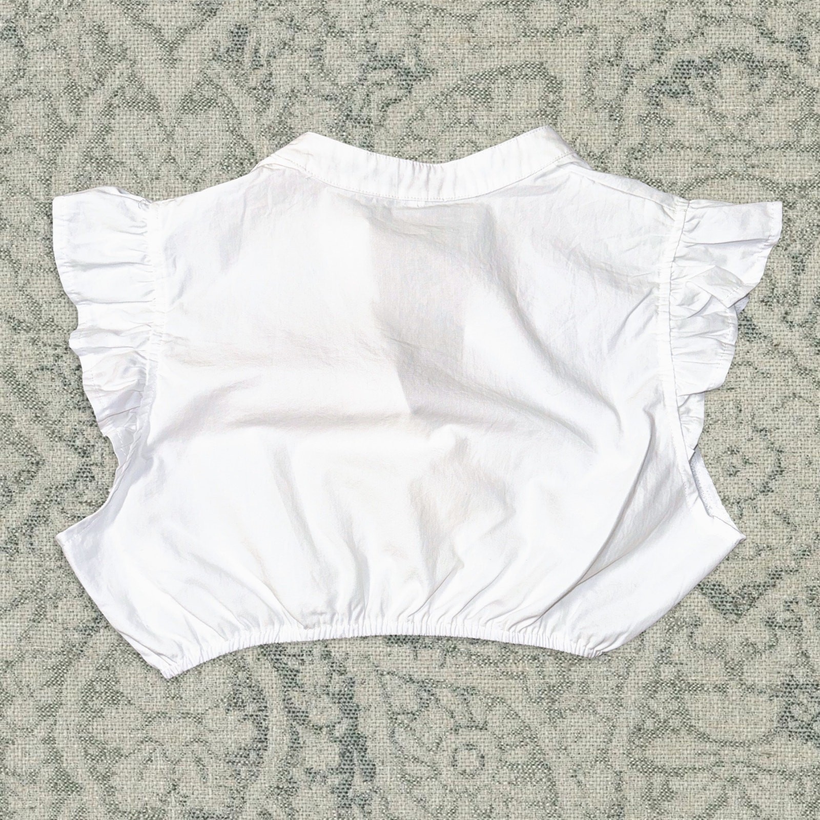 New 2XL White Ruffle Sleeve Dirndl Oktoberfest Top High V Neck Blouse