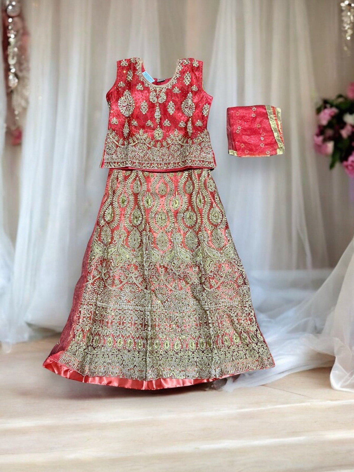 Traditional Girls Lehenga Choli Set – Ethnic Wear for Kids-3
