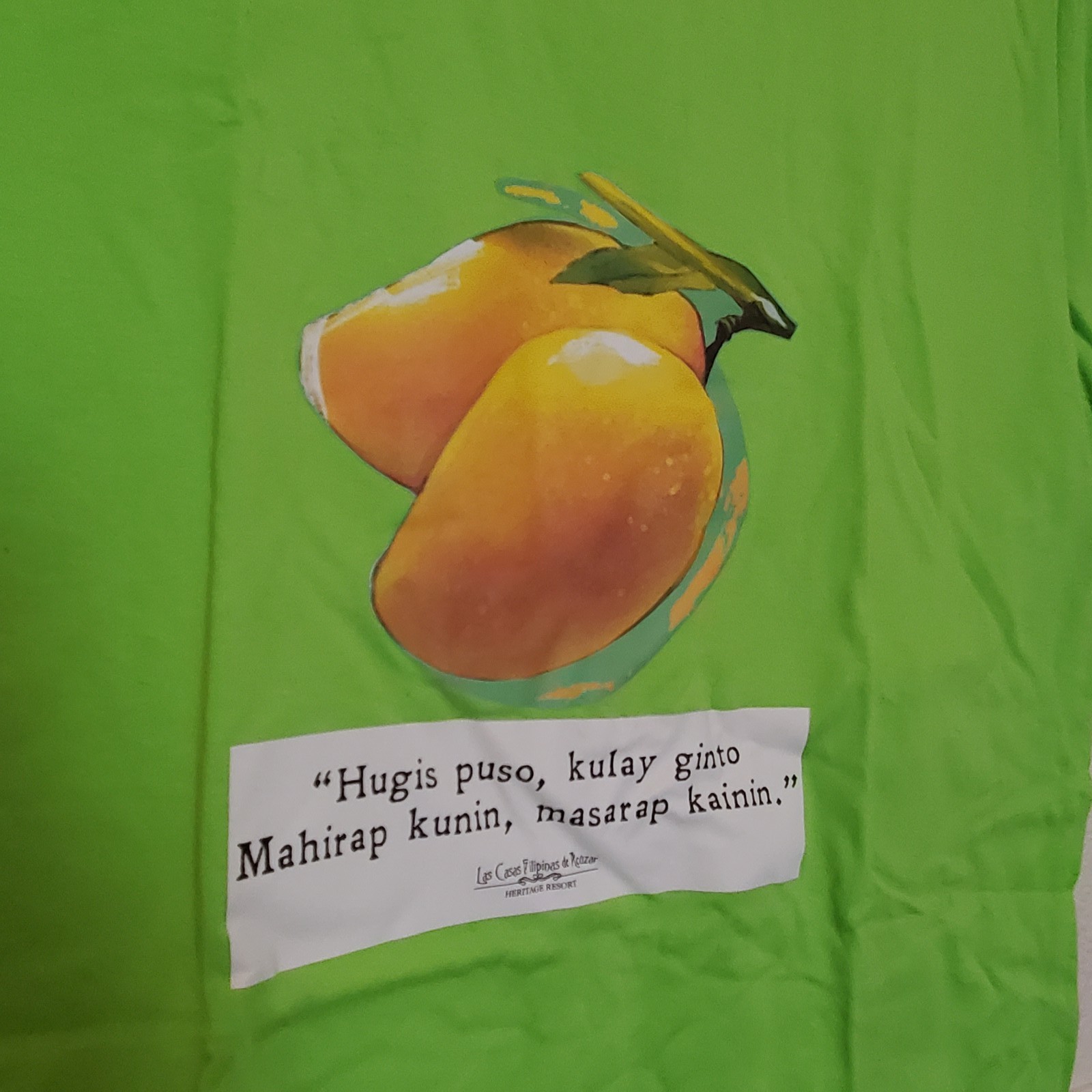 Blue Corner Filipino Mango Graphic T-Shirt Medium Lime Green Philippines