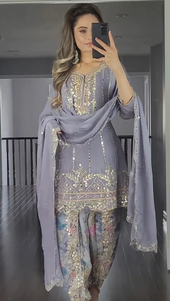 DHOTI TOP SALWAR KAMEEZ PARTY WEAR BOLLYWOOD SUIT PAKISTANI INDIAN WEDDING EID