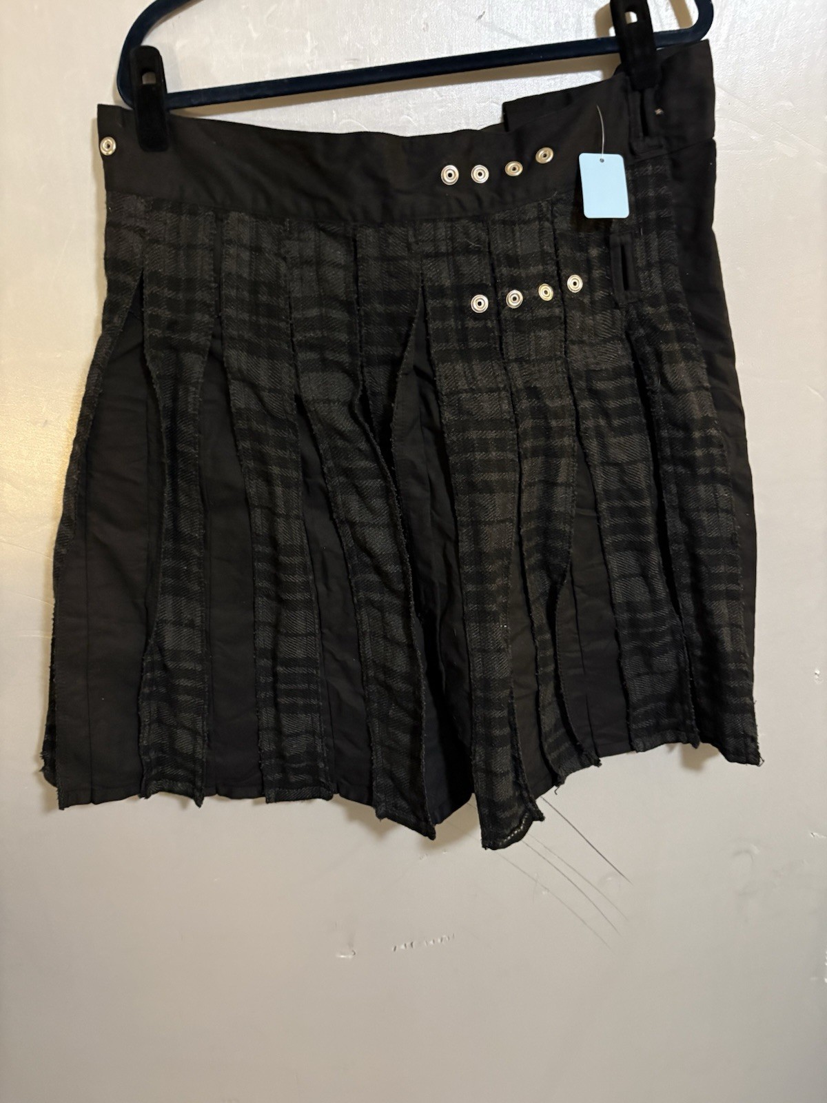 Mens Gothic Utility Kilt Size 32 Waist Black/Gray Multiple Pockets