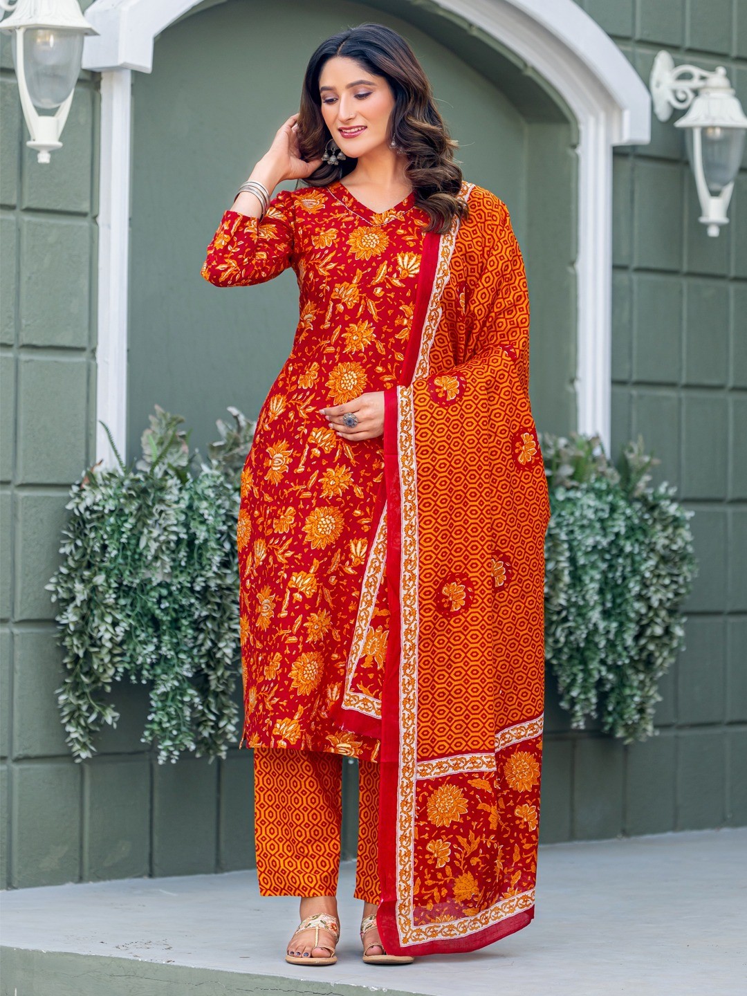 Fully Stiched Cotton Kurti Pant and Dupatta, Stylish Kurti Set for Women