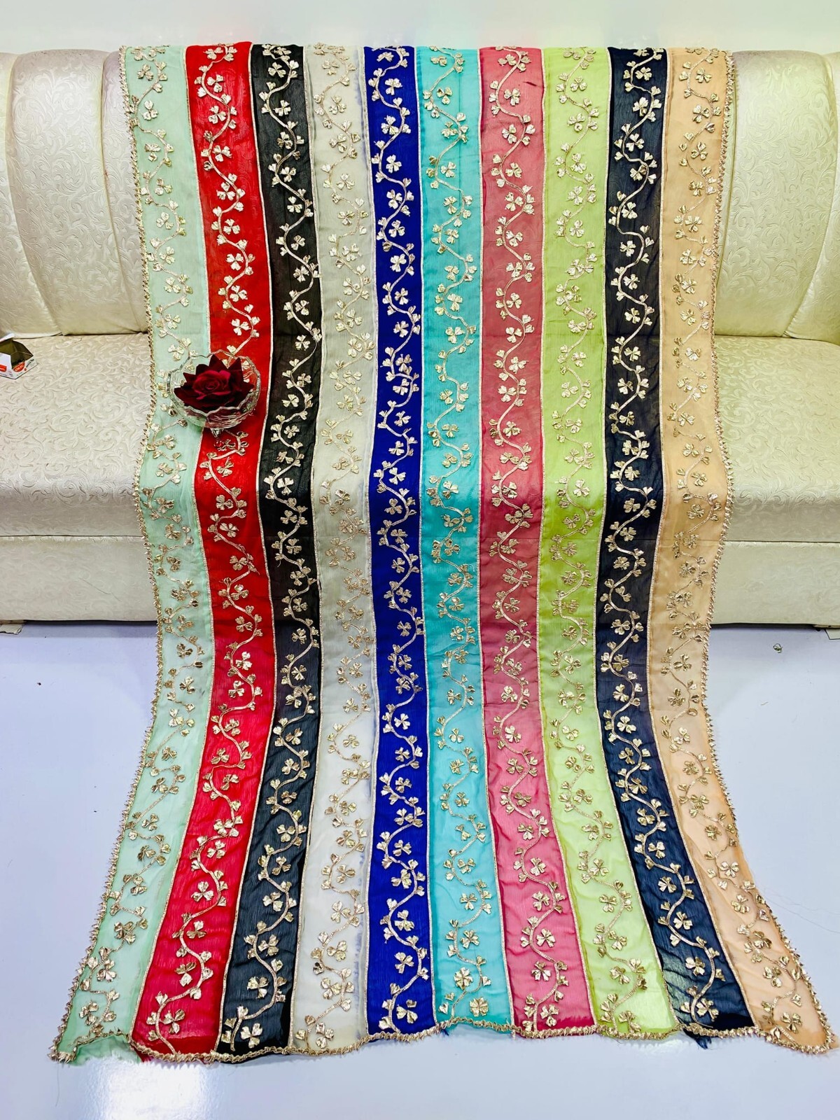 New Arrival lcd gotta work colourful Dupatta collection2024