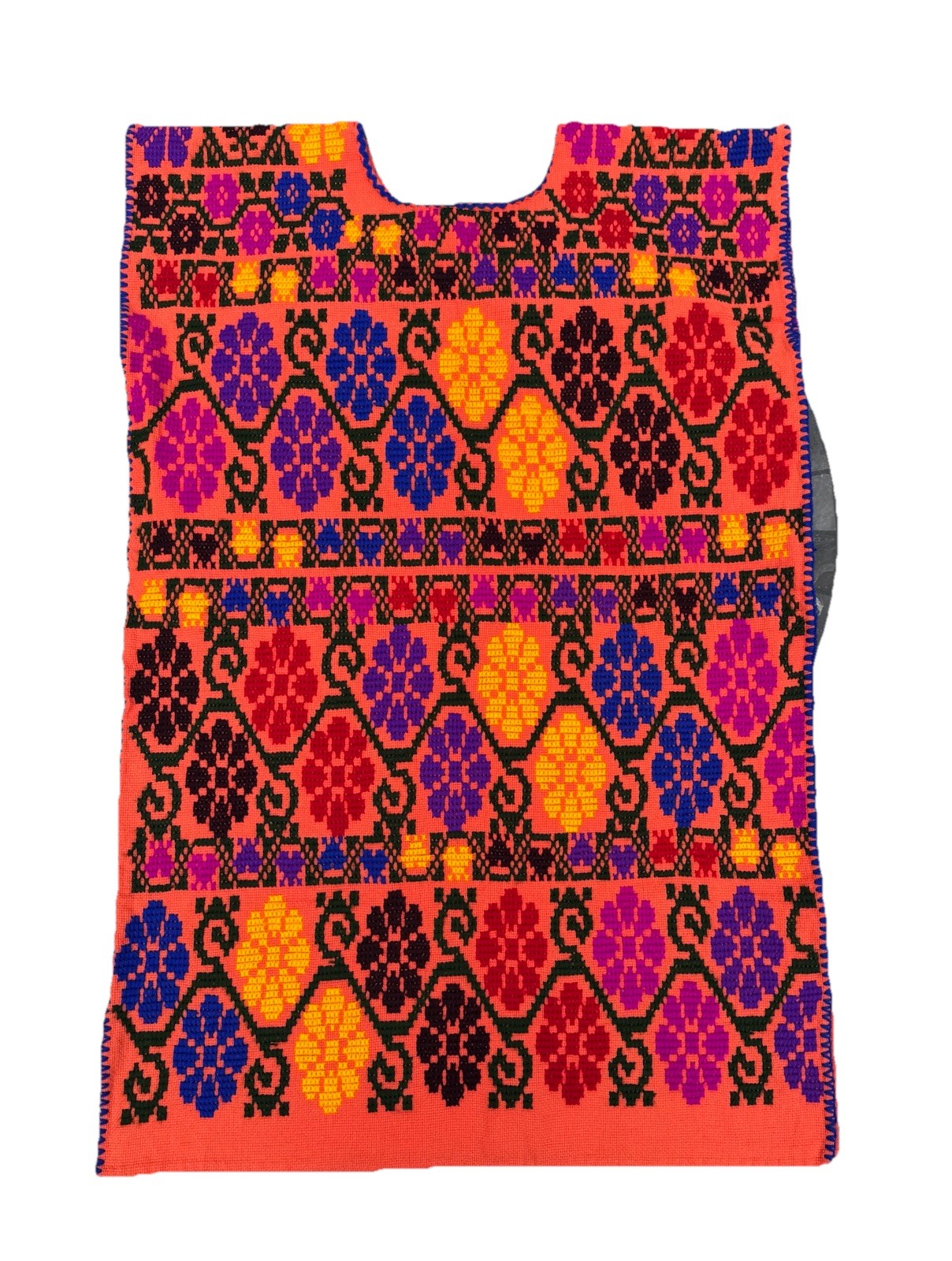 Hand Woven Amuzgo Huipil Knee Dress. Guerrero, Mexico. Rare. Multicolor