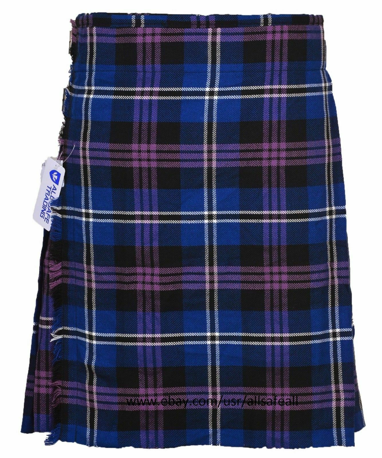 Men Scottish 9 Pieces 8 Yards Kilt Outfit with Sporran, Scottish Heritage Tartan