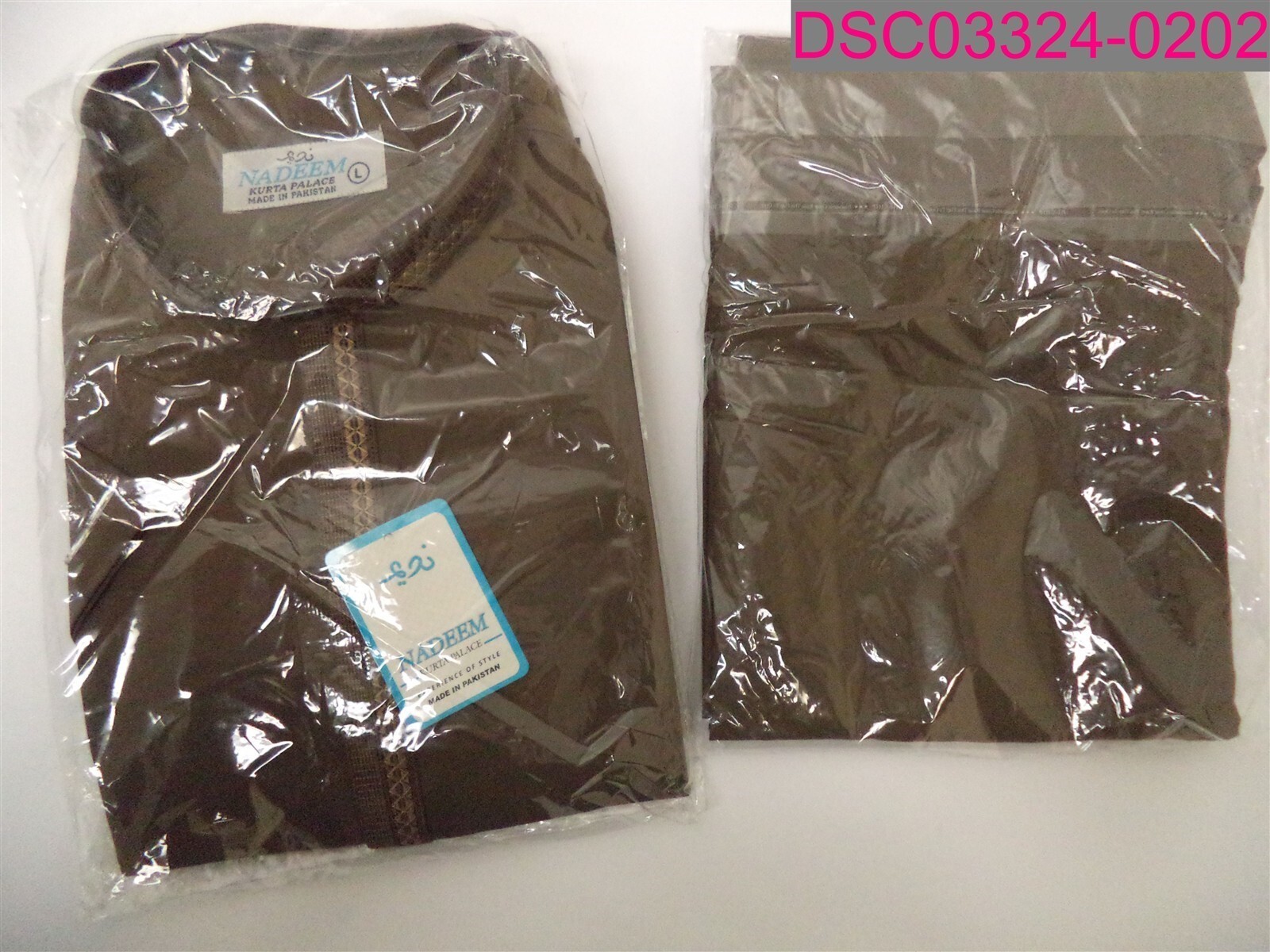 Nadeem Kurta Palace Men’s Long Sleeve Tunic and Pants Set Brown Large
