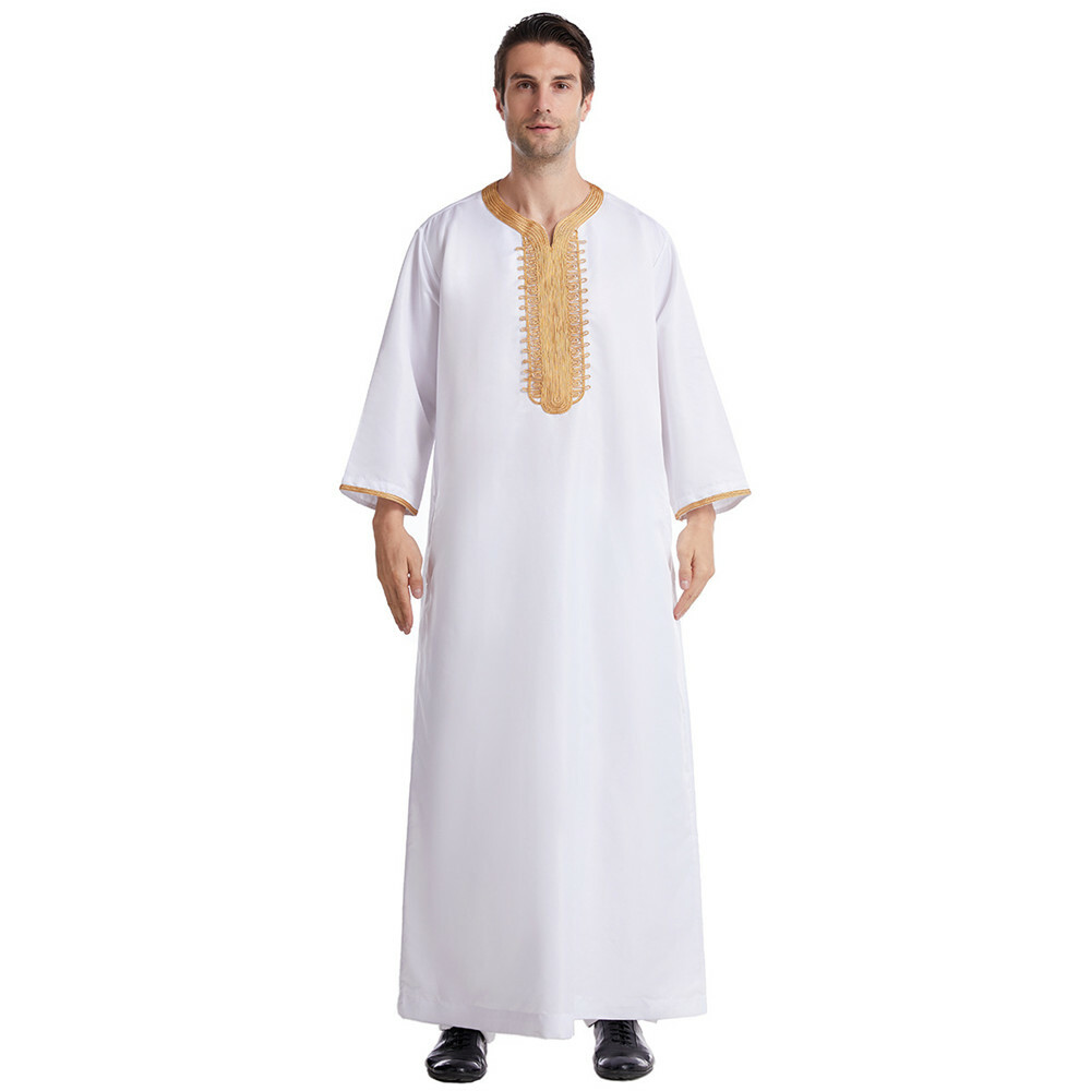 Muslim mens Jubba Islamic Kaftan Robe Thobe Abaya Thoub mosque Arab Dishdasha