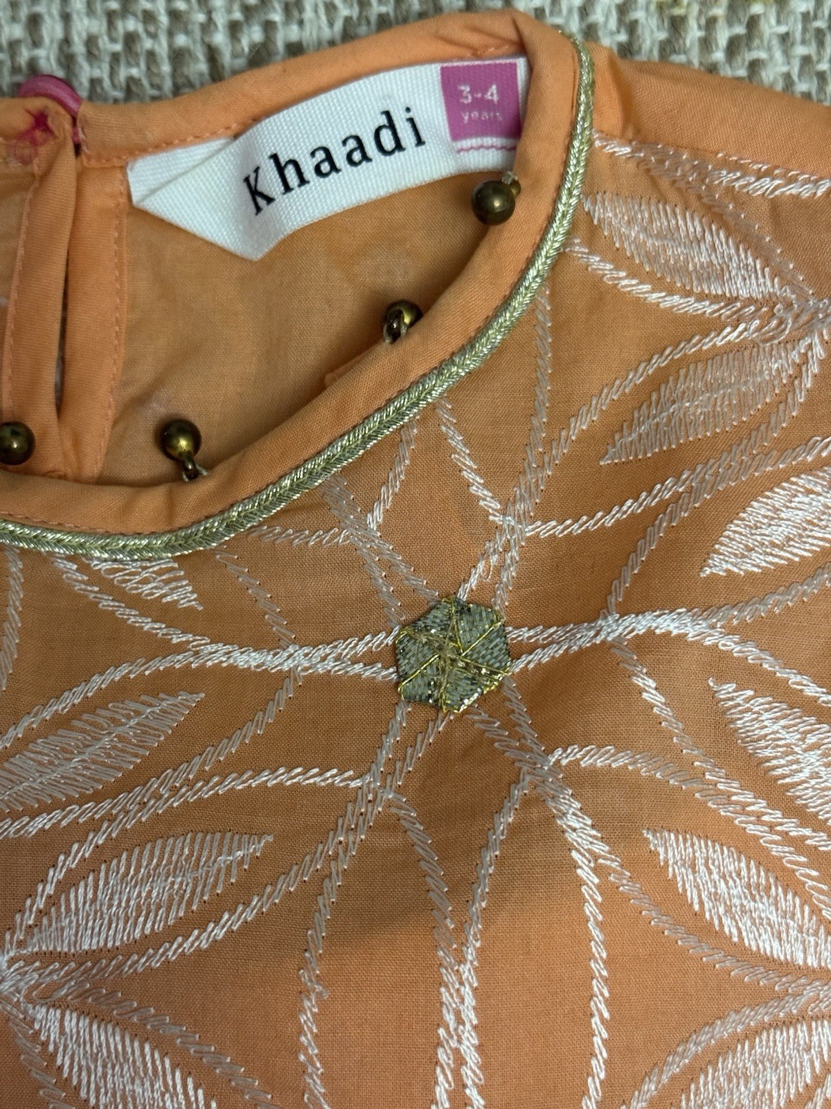 Khaadi Girls’ Peach Shalwar Kameez Ready To Wear Ages 3-4 Years
