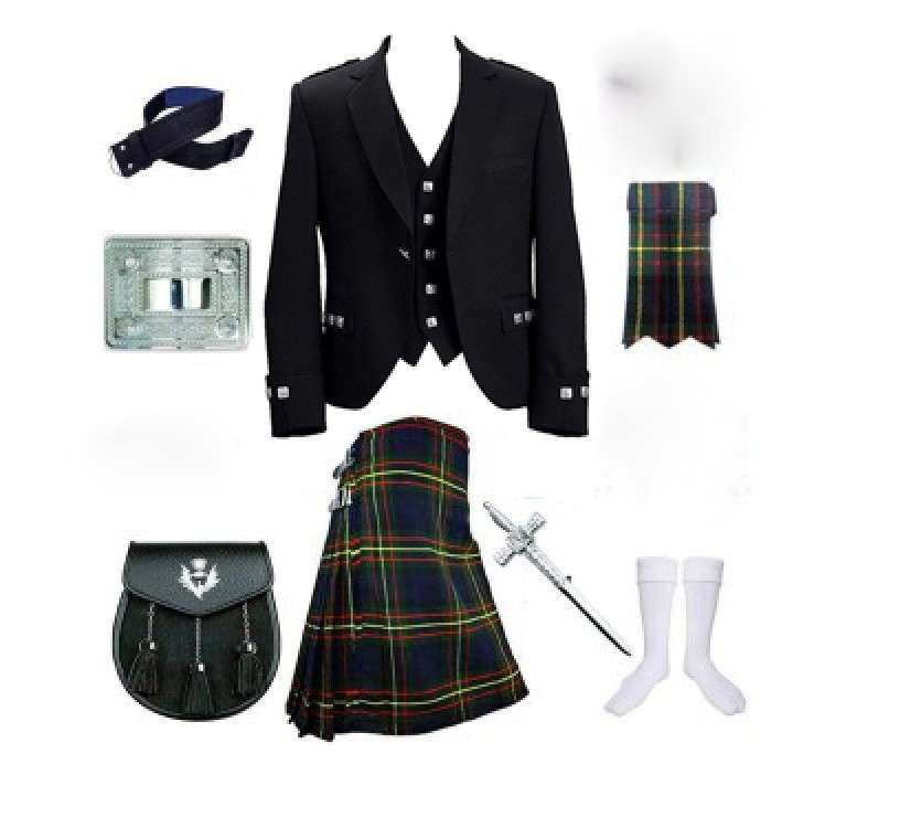 Custom Argyll Jacket Kilt Full Outfit Premium Men Scottish Highland Ceremony Set