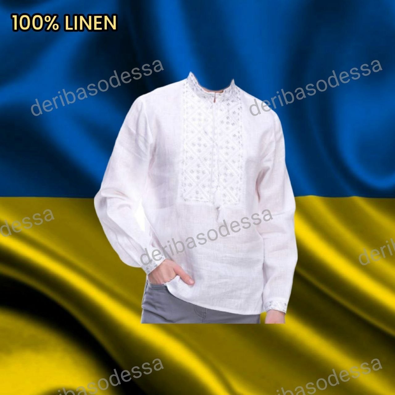 M L XL 2XL 3XL 4XL traditional Ukrainian embroidered shirt Vyshyvanka Linen100%