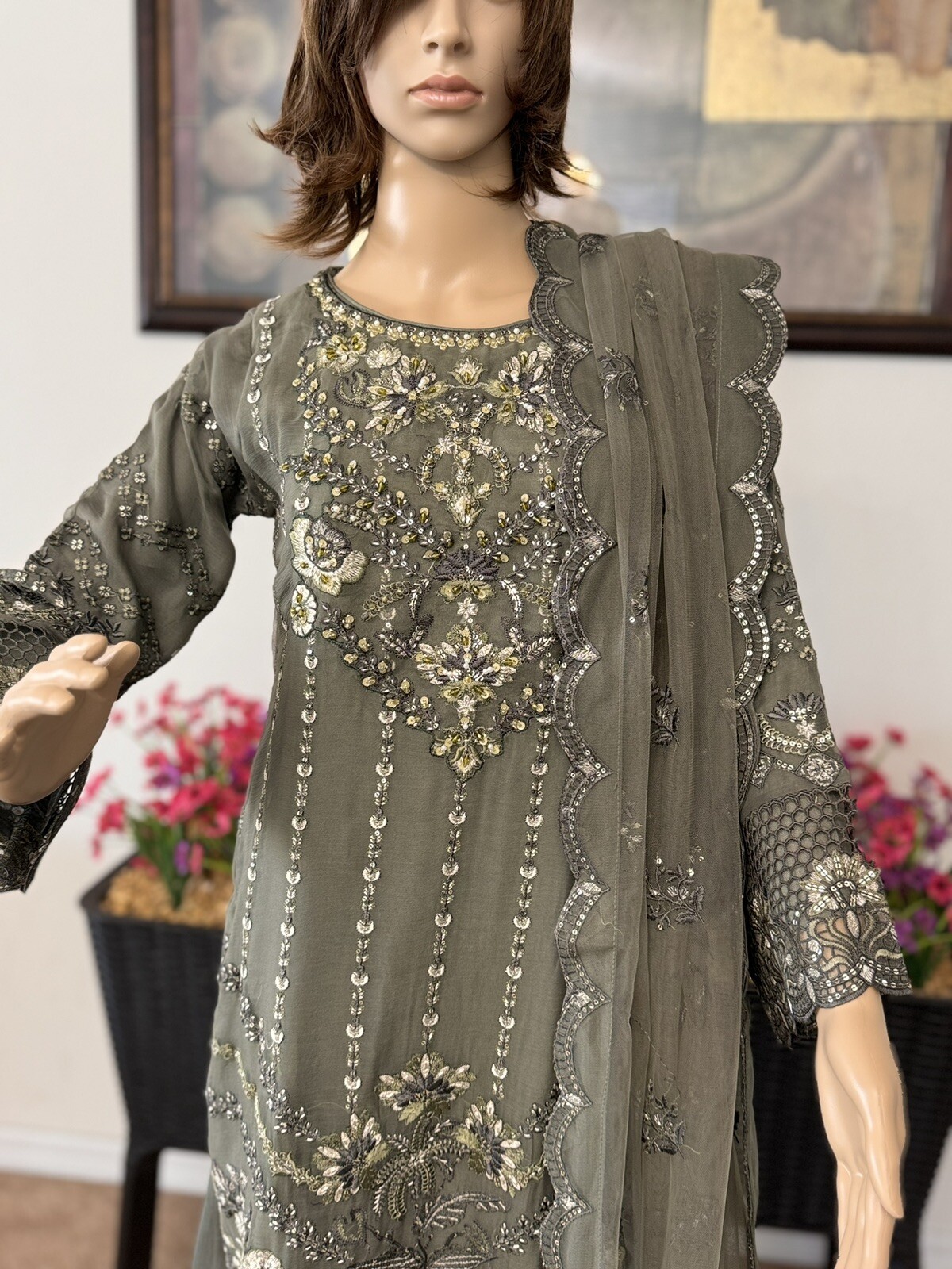 Pakistani Indian Shalwar Kameez For Women – Original Chiffon Wedding, Partywear