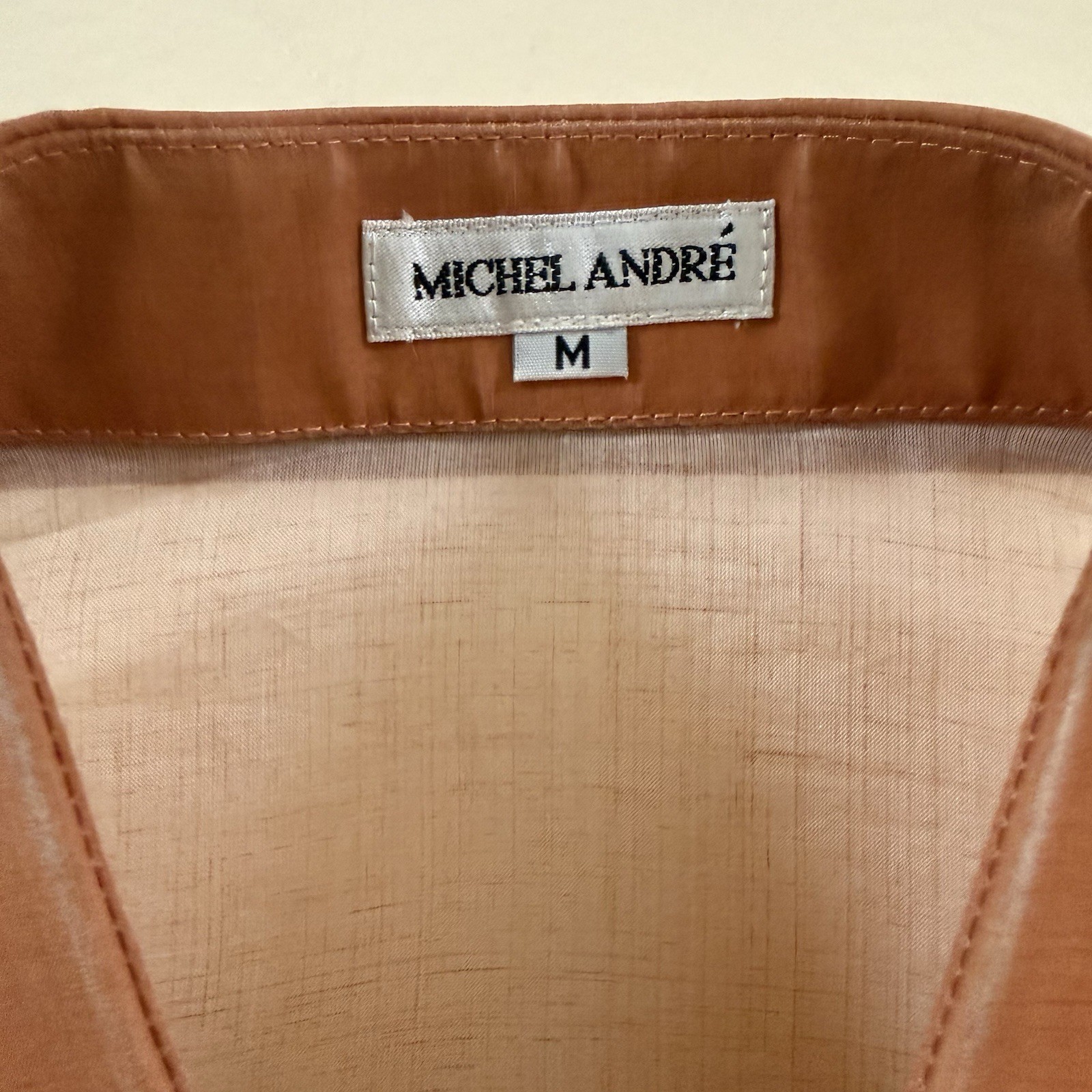 Michel André Barong Tagalog Brown Embroidered Traditional Men’s Medium Shirt