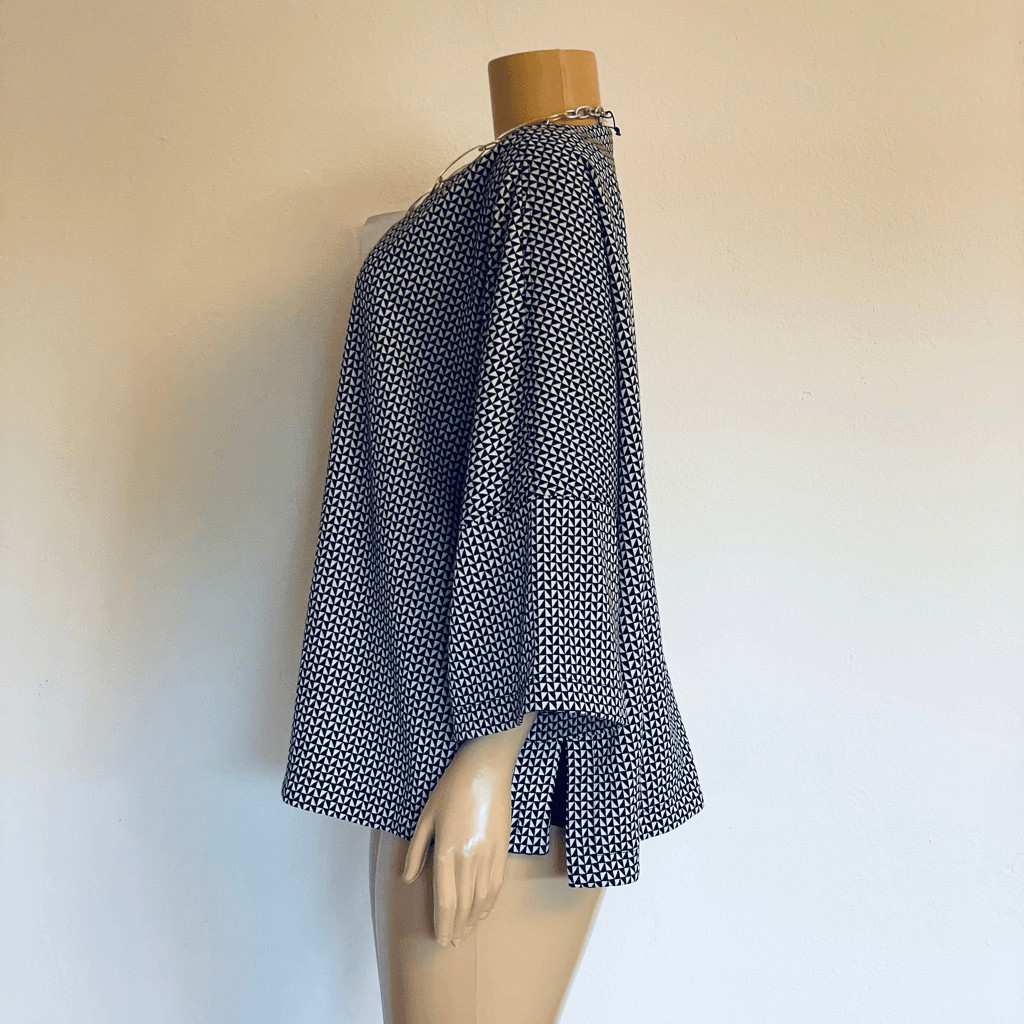 NWT Gorgeous MAX STUDIO LONDON 2X-3X Plus Size Black & Tan Geometric Print Tunic