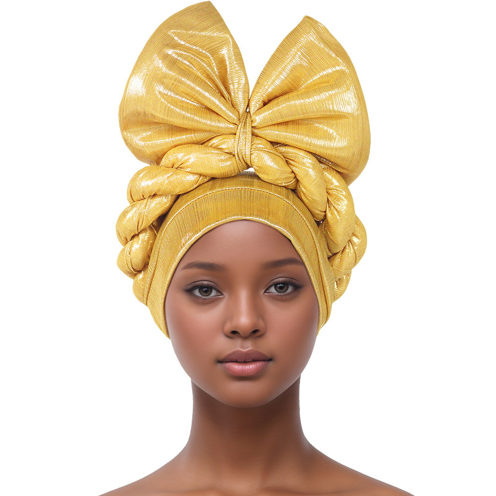 Auto Gele Headtie Head Cover Caps Women Bowknot Head Wrap Wedding Caps Headwear