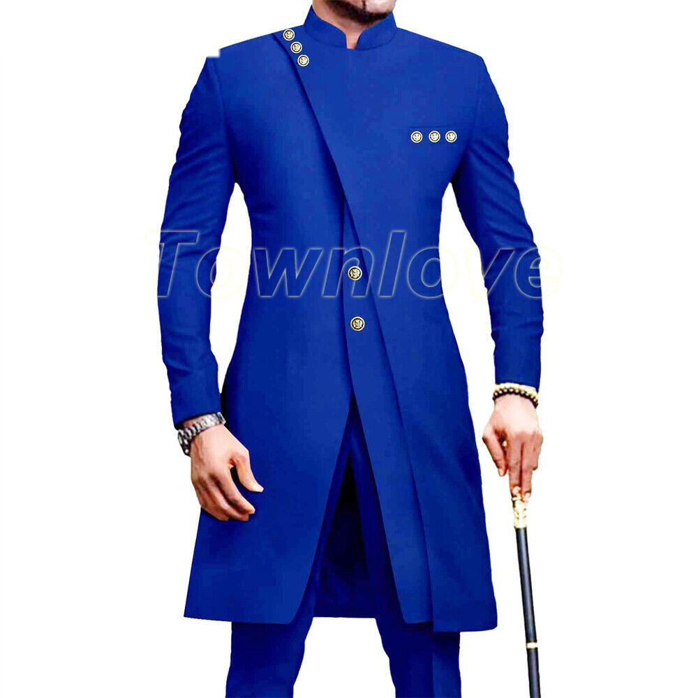 Men’s African 2 Piece Set Traditional Shirt and Pants Set Suit Middle East Suit