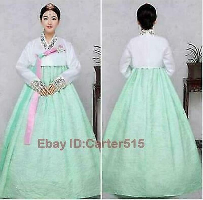 Hanbok Dress Korean Traditional Hanbok National Costumes Womens Size S-XL Retro