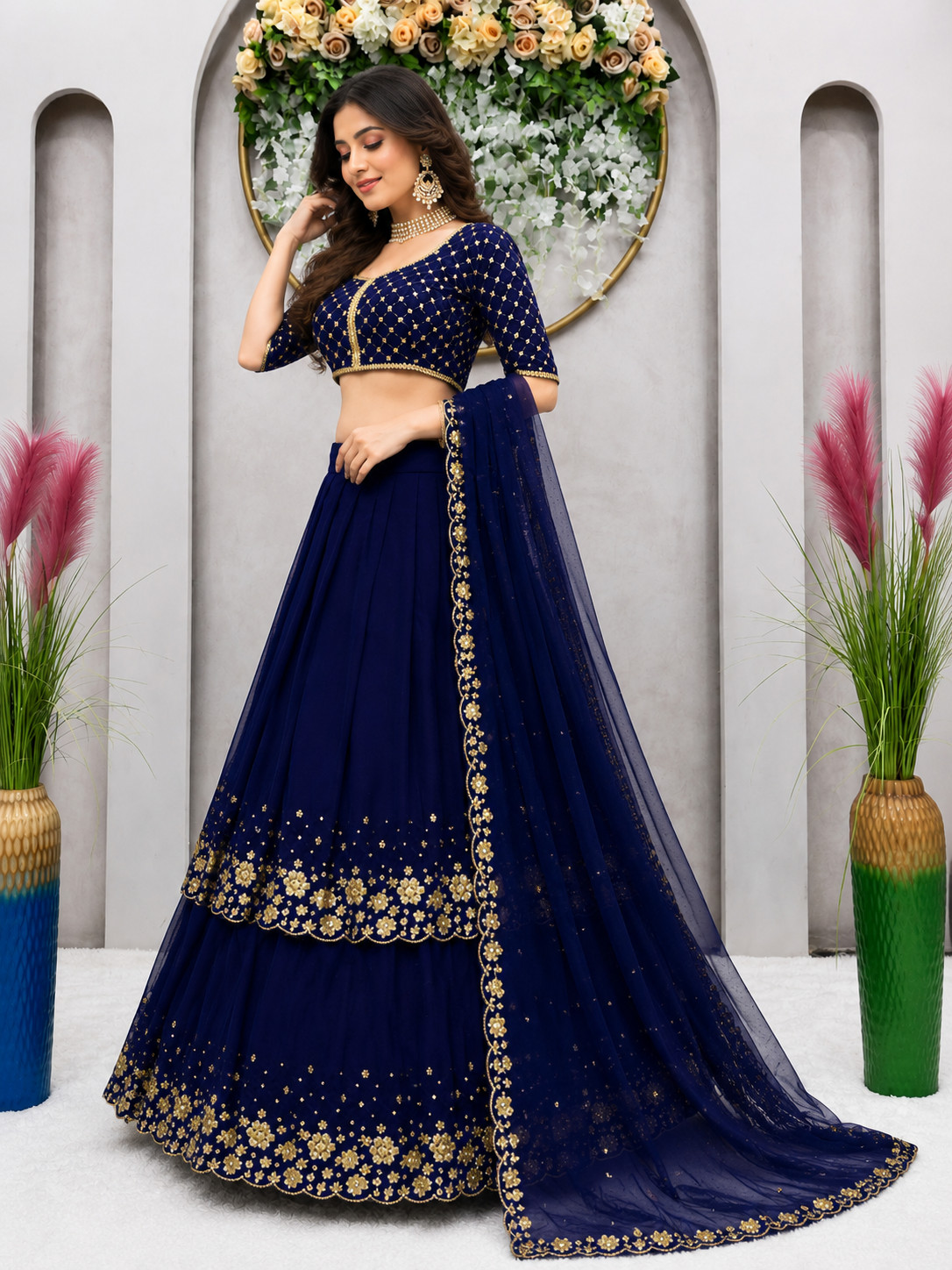 DESIGNER LEHENGA CHOLI INDIAN BOLLYWOOD WEDDING PARTY PAKISTANI WEAR READYMADE