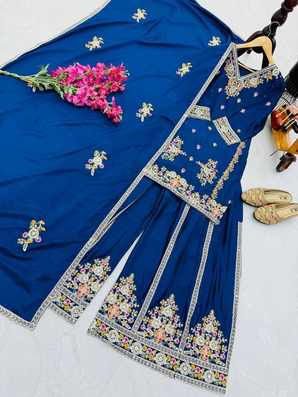 New Designer Party Top Sharara & Dupatta Set