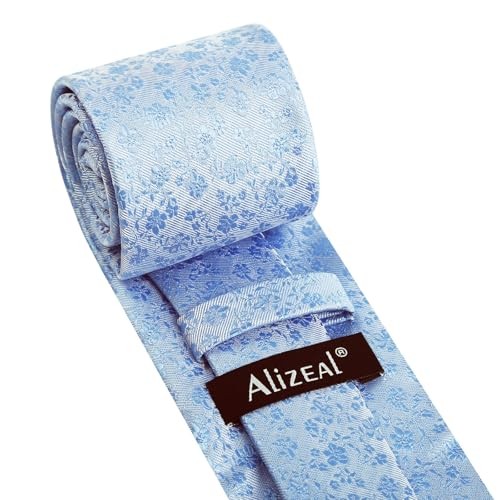 Mens 3.15inches Exquisite Floral Tie with Small Flower D142-baby Blue-d